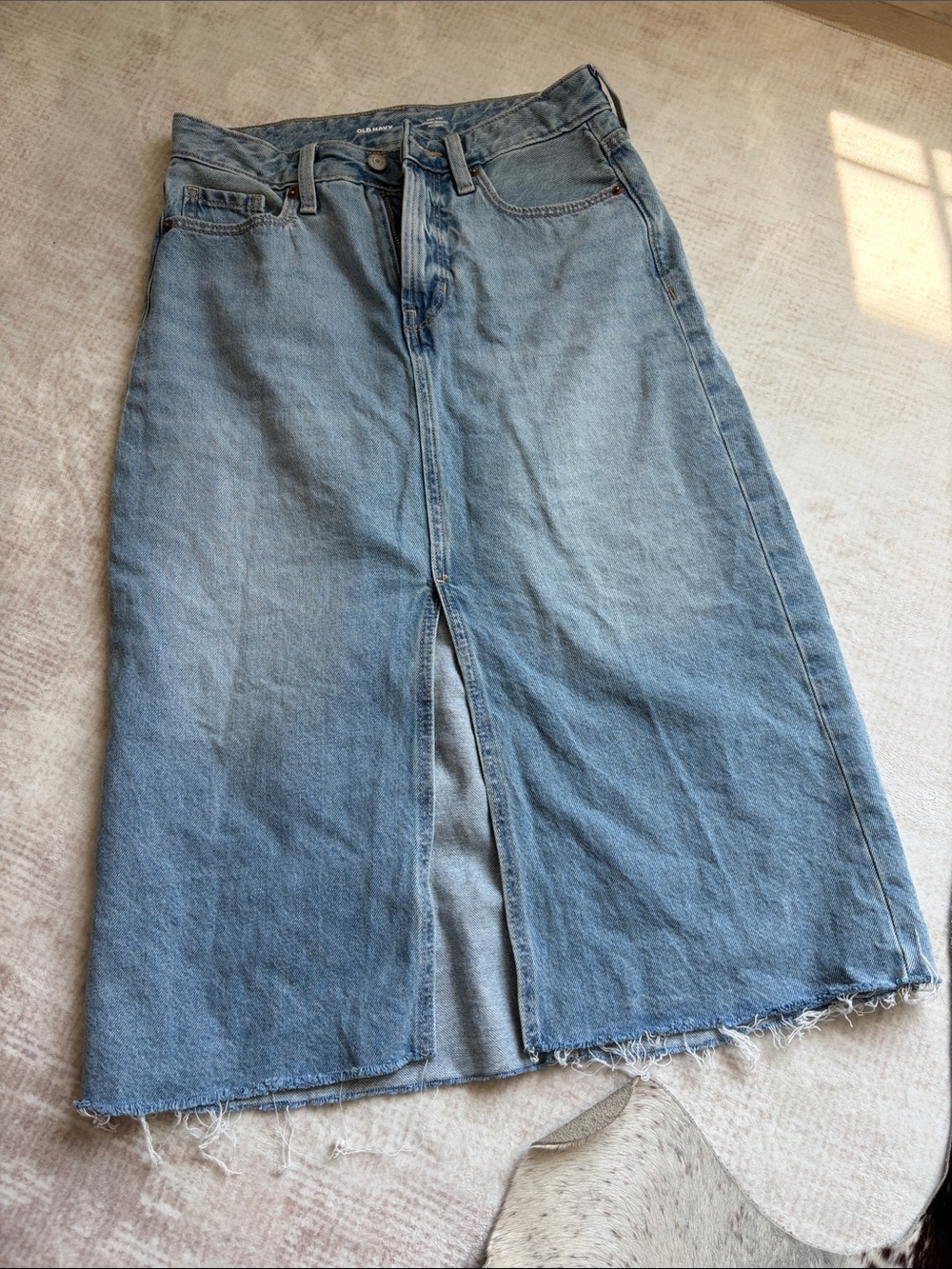 Old Navy Light Blue High-Rise Denim Skirt